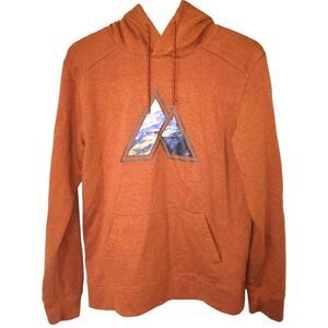 Alpine Design Orange Mountain Graphic Hoodie. Sz. S